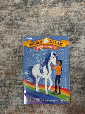 Unicorn Academy Violet and Twinkle Illustrated Kids Book - Sparkly Blue Cover
